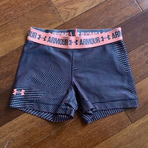 Under Amour Orange/Grey Patterned Spandex Shorts